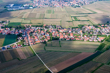 Kleinkarlbach in the state Rhineland-Palatinate, Germany from the plane