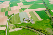 Aerial view of Lindenhof in Steinweiler in the state Rhineland-Palatinate, Germany