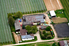 Aerial photograpy of Lindenhof in Steinweiler in the state Rhineland-Palatinate, Germany