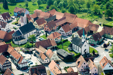 Aerial view of Village view in Buhl in the state Bas-Rhin, France