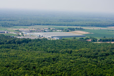 Aerial view of Hatten in the state Bas-Rhin, France