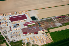 Niederrœdern in the state Bas-Rhin, France seen from a drone