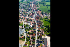 Aerial view of Niederrœdern in the state Bas-Rhin, France
