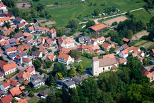 Lauterbourg in the state Bas-Rhin, France seen from above