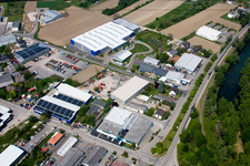 Aerial view of OFTEC Surface Technology GmbH & Co. KG in Hagenbach in the state Rhineland-Palatinate, Germany