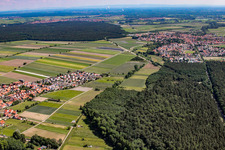 Aerial photograpy of Erlenbachtal in Hatzenbühl in the state Rhineland-Palatinate, Germany