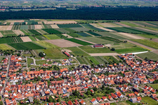 Aerial view of New development area in Tabakfeld in Hatzenbühl in the state Rhineland-Palatinate, Germany