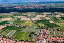 Aerial photograpy of New development area in Tabakfeld in Hatzenbühl in the state Rhineland-Palatinate, Germany