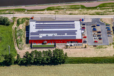Aerial view of Bienwald Fitness World in the district Minderslachen in Kandel in the state Rhineland-Palatinate, Germany