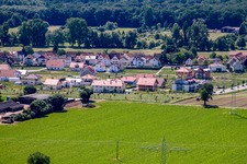 On the high trail in Kandel in the state Rhineland-Palatinate, Germany seen from a drone