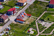 On the high trail in Kandel in the state Rhineland-Palatinate, Germany from the drone perspective