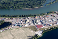 Aerial photograpy of Rohm & Haas in Lauterbourg in the state Bas-Rhin, France