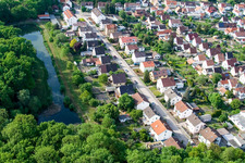 Elsässerstr in Kandel in the state Rhineland-Palatinate, Germany from the plane