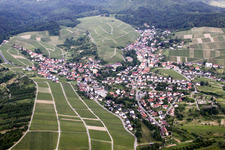 Aerial view of From the west in the district Varnhalt in Baden-Baden in the state Baden-Wuerttemberg, Germany