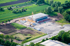 Construction site of the Bienwaldhalle multi-purpose hall in Kandel in the state Rhineland-Palatinate, Germany