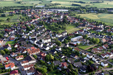 Aerial photograpy of Village view in the district Sand in Willstätt in the state Baden-Wuerttemberg, Germany