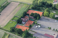Aerial view of Tennis in the district Urloffen in Appenweier in the state Baden-Wuerttemberg, Germany