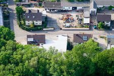Elsässerstr in Kandel in the state Rhineland-Palatinate, Germany viewn from the air