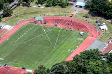 Athletics event at the Bienwald Stadium in Kandel in the state Rhineland-Palatinate, Germany