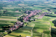 Aerial photograpy of Niederlauterbach in the state Bas-Rhin, France
