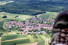 Aerial photograpy of Niederlauterbach in the state Bas-Rhin, France