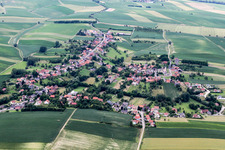 Village - view on the edge of agricultural fields and farmland in Eberbach-Seltz in Grand Est, France