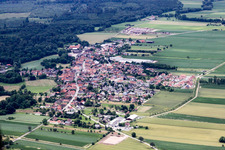 Niederrœdern in the state Bas-Rhin, France viewn from the air