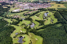 Aerial view of Golf course in Soufflenheim in the state Bas-Rhin, France