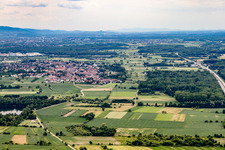 Aerial view of From the north in the district Urloffen in Appenweier in the state Baden-Wuerttemberg, Germany