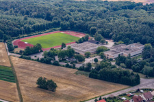 Aerial view of Römerbad School in Rheinzabern in the state Rhineland-Palatinate, Germany