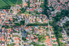 St. Gertrud, Lower Main Street in Leimersheim in the state Rhineland-Palatinate, Germany