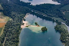 Baggersee Streitköpfle in Linkenheim-Hochstetten in the state Baden-Wuerttemberg, Germany