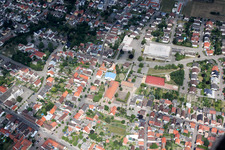District Kirrlach in Waghäusel in the state Baden-Wuerttemberg, Germany from above