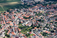 Overview of the town including St. Leo the Great Church in the district Sankt Leon in St. Leon-Rot in the state Baden-Wuerttemberg, Germany