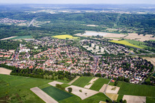 From the west in the district Rüppurr in Karlsruhe in the state Baden-Wuerttemberg, Germany