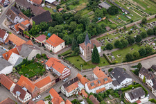 Protest. Church Winden and cemetery in Winden in the state Rhineland-Palatinate, Germany