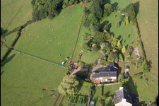 Aerial view of Denbury in the state England, Great Britain