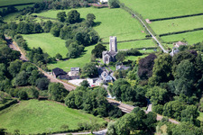 Aerial view of Staverton in the state England, Great Britain