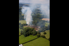Oblique view of Staverton in the state England, Great Britain
