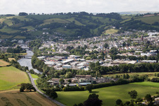 Aerial photograpy of Berry Pomeroy in the state England, Great Britain