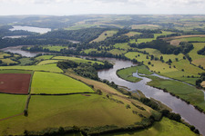 Bird's eye view of Berry Pomeroy in the state England, Great Britain