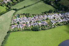 Totnes in the state England, Great Britain from the plane