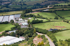 Marldon in the state England, Great Britain from the plane