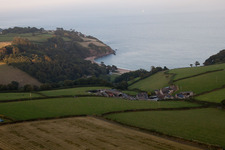 Aerial view of Strete in the state England, Great Britain