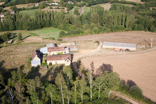 Bird's eye view of Semur-en-Vallon in the state Sarthe, France