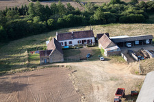 Semur-en-Vallon in the state Sarthe, France viewn from the air