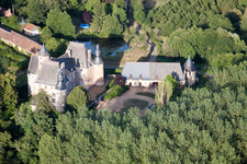 Semur-en-Vallon in the state Sarthe, France from a drone