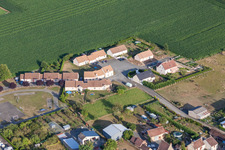 Aerial view of Semur-en-Vallon in the state Sarthe, France