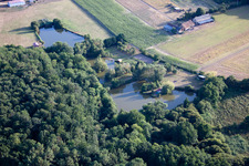 Dollon in the state Sarthe, France seen from above