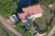 Semur-en-Vallon in the state Sarthe, France from the plane